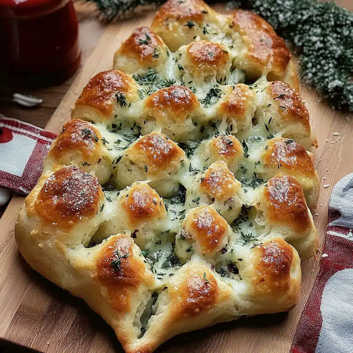 Cheesy Christmas Tree Bread