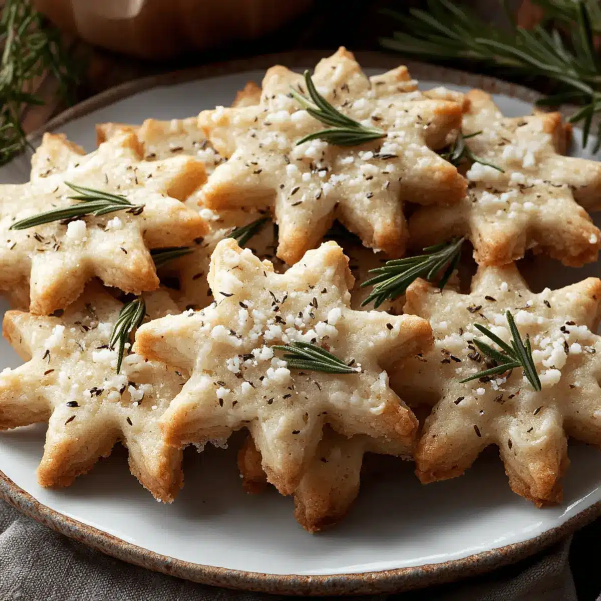 Savory Rosemary-Parmesan Snowflake Cookies