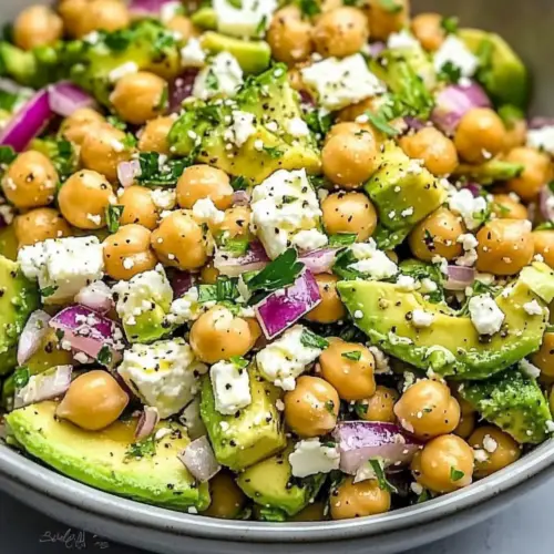 Chickpea Feta Avocado Salad
