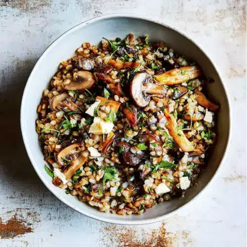 Herby Barley Salad With Butter-Basted Mushrooms