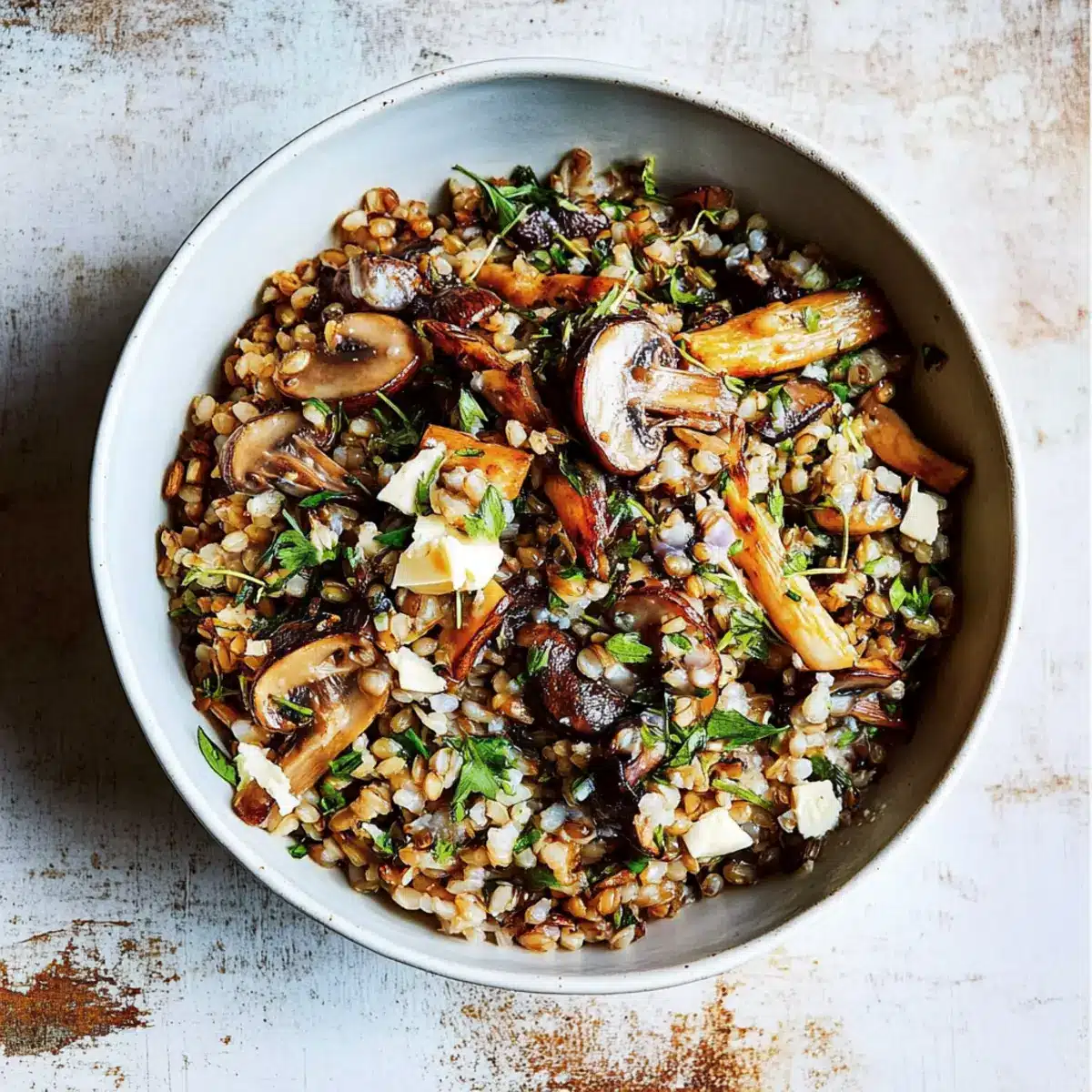 Herby Barley Salad With Butter-Basted Mushrooms