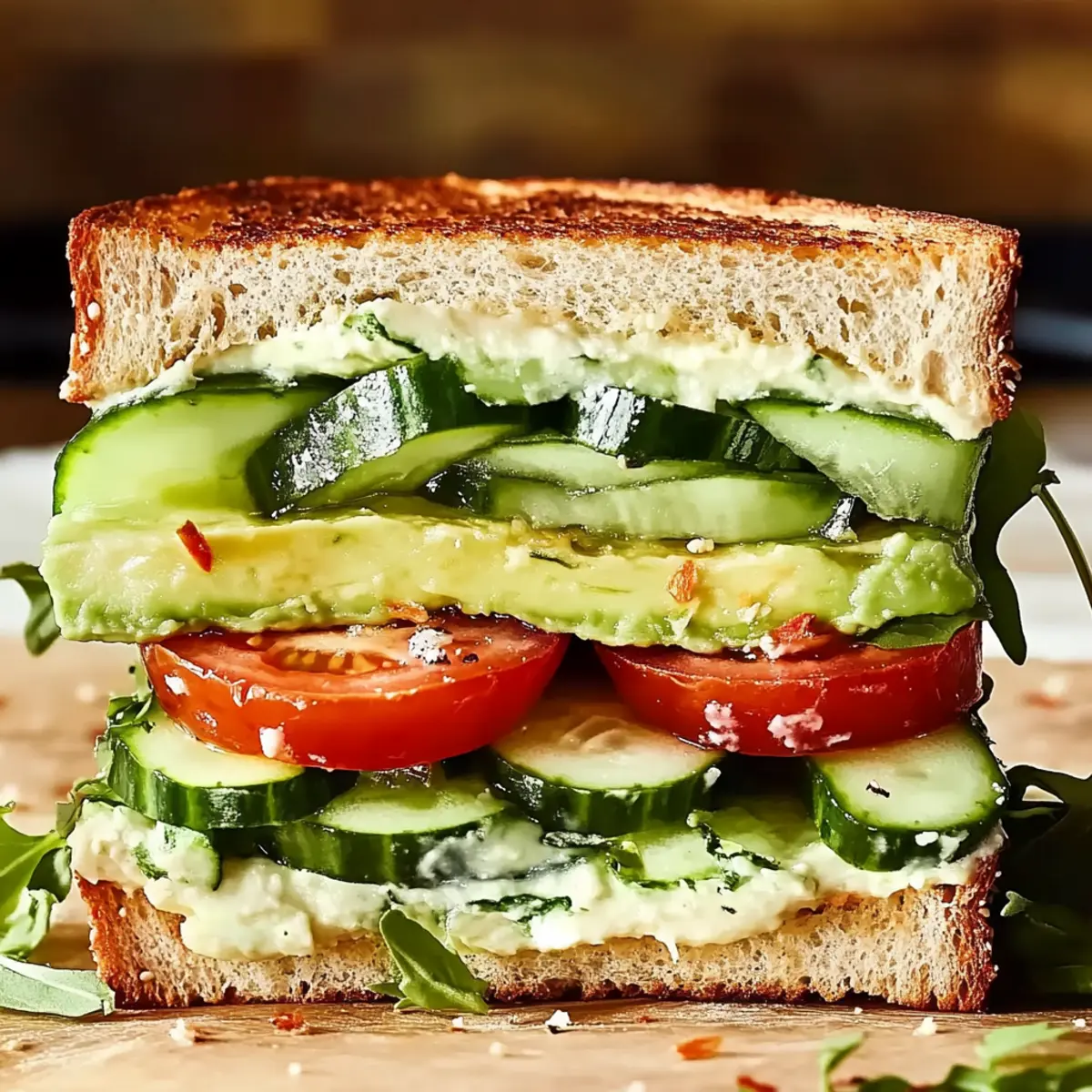 Loaded Cucumber & Avocado Sandwich