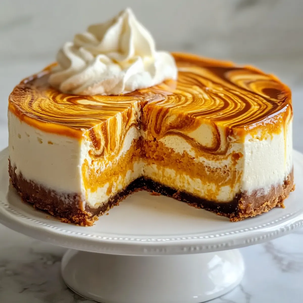 Cheesecake with Pumpkin Swirl