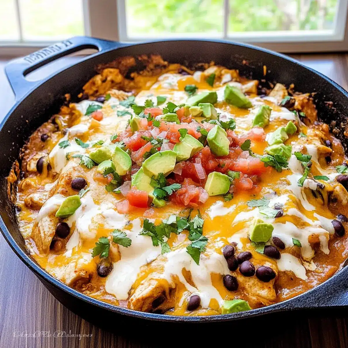 Chicken Black Bean Enchilada Skillet
