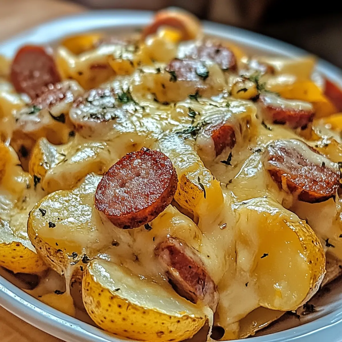 Cheesy Ranch Potatoes and Smoked Sausage
