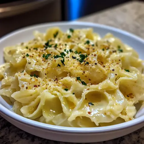 Creamy Garlic Alfredo with Tender Cabbage Perfection
