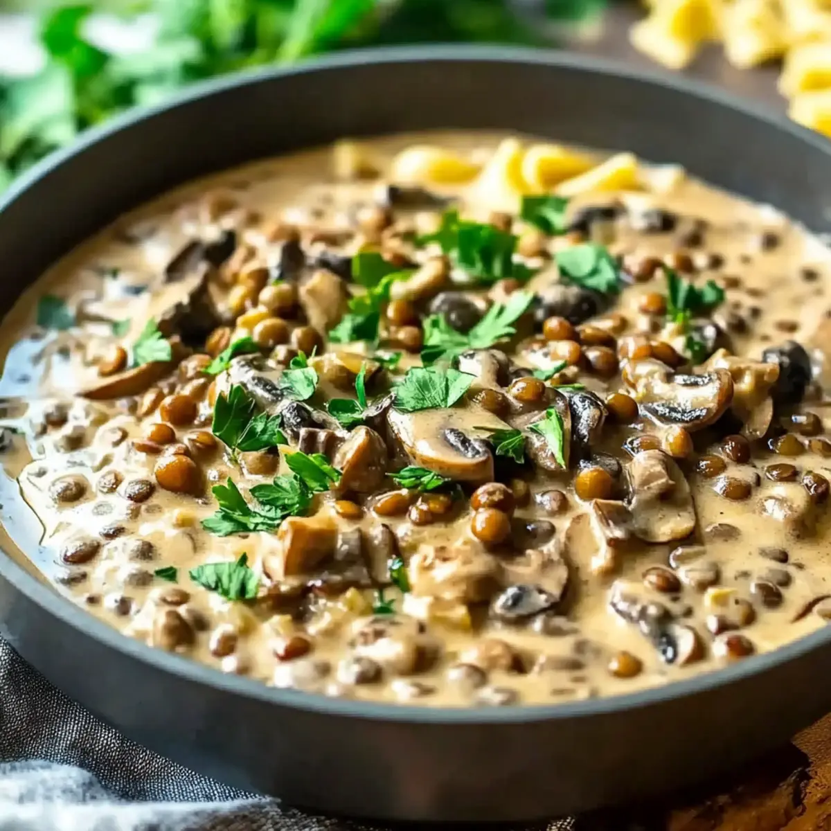 Lentil Mushroom Stroganoff