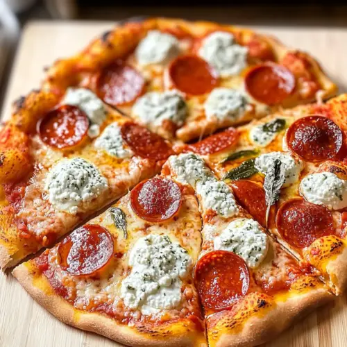 Hot Honey Pepperoni Ricotta Pizza