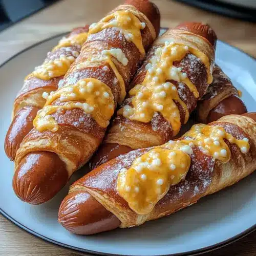Soft Baked Cheesy Pretzel Dogs