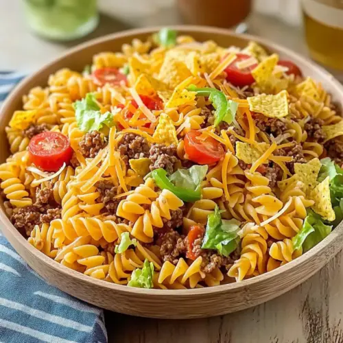 Taco Pasta Salad with Ground Beef