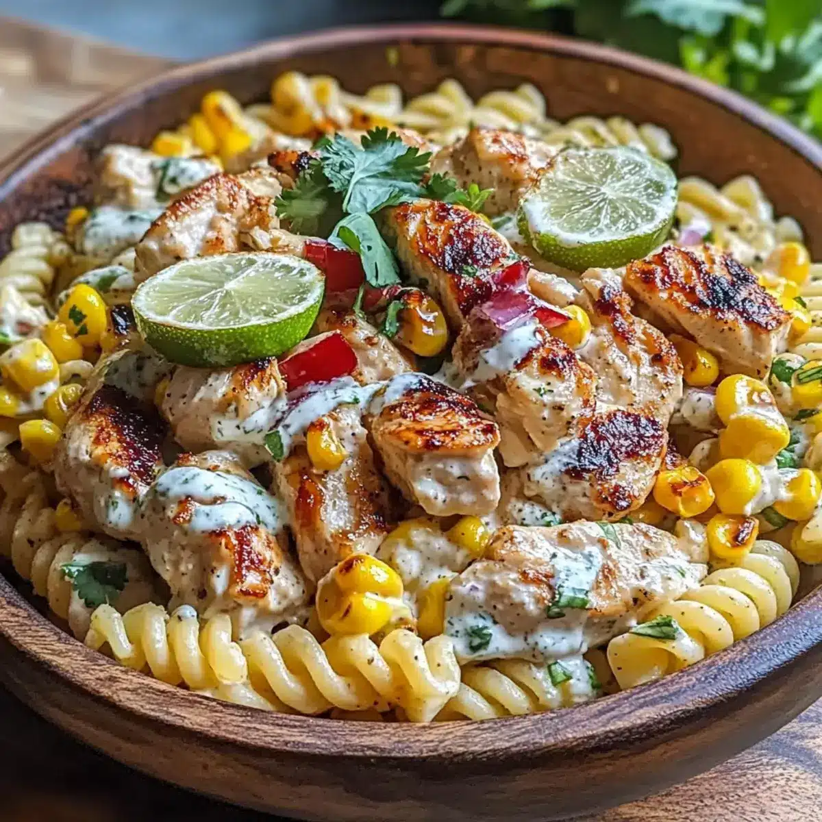 Elote Street Corn Chicken Pasta Salad